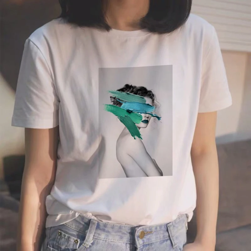 Фото New female T-shirt Harajuku fashion personality woman art sexy printing round neck harajuku women shirts | Женская одежда