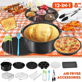 AUGIENB 12 pcs/Set 8 Inches Air Fryer Accessories Fit for 3.7QT-8QT Home Kitchen Cooking Tools for Barbecue Baking Cooking 
AUGIENB 12 pcs/Set 8 Inches Air Fryer Accessories Fit for 3.7QT-8QT Home Kitchen Cooking Tools for Barbecue Baking Cooking