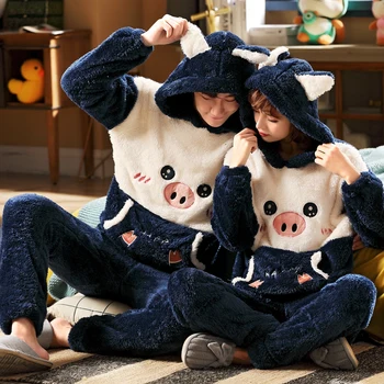 Hooded Flannel Pajamas for women Winter Cute Cartoon Pajamas Set Ladies Sleepwear Pyjama Femme Home Clothes Warm Pyjama New Nigh 
Hooded Flannel Pajamas for women Winter Cute Cartoon Pajamas Set Ladies Sleepwear Pyjama Femme Home Clothes Warm Pyjama New Nigh