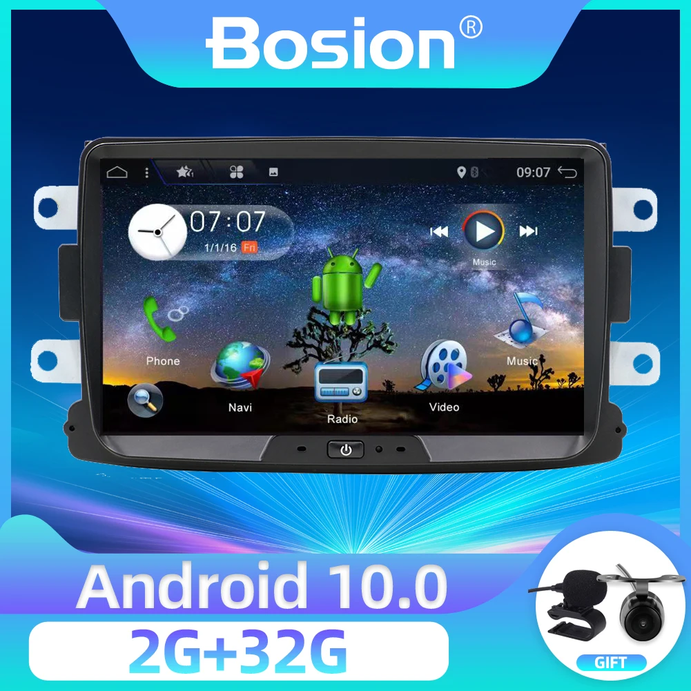 Автомагнитола Bosion 1 Din Android 10 для Dacia/Sandero/Duster/Renault/Captur/Lada/Xray 2/Logan 2 автомобильный