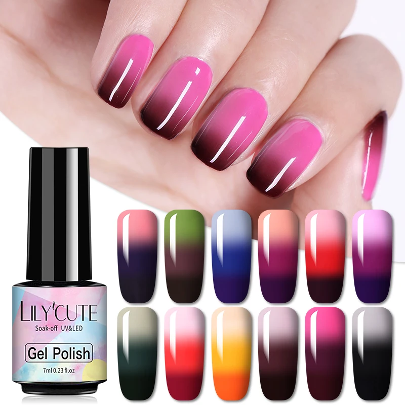 LILYCUTE 7ml Thermal Gel Polish 3-layers Temperature Color Changing Gel Long Lasting Soak Off UV LED Nail Gel Nail Art Varnishes
LILYCUTE 7ml Thermal Gel Polish 3-layers Temperature Color Changing Gel Long Lasting Soak Off UV LED Nail Gel Nail Art Varnishes