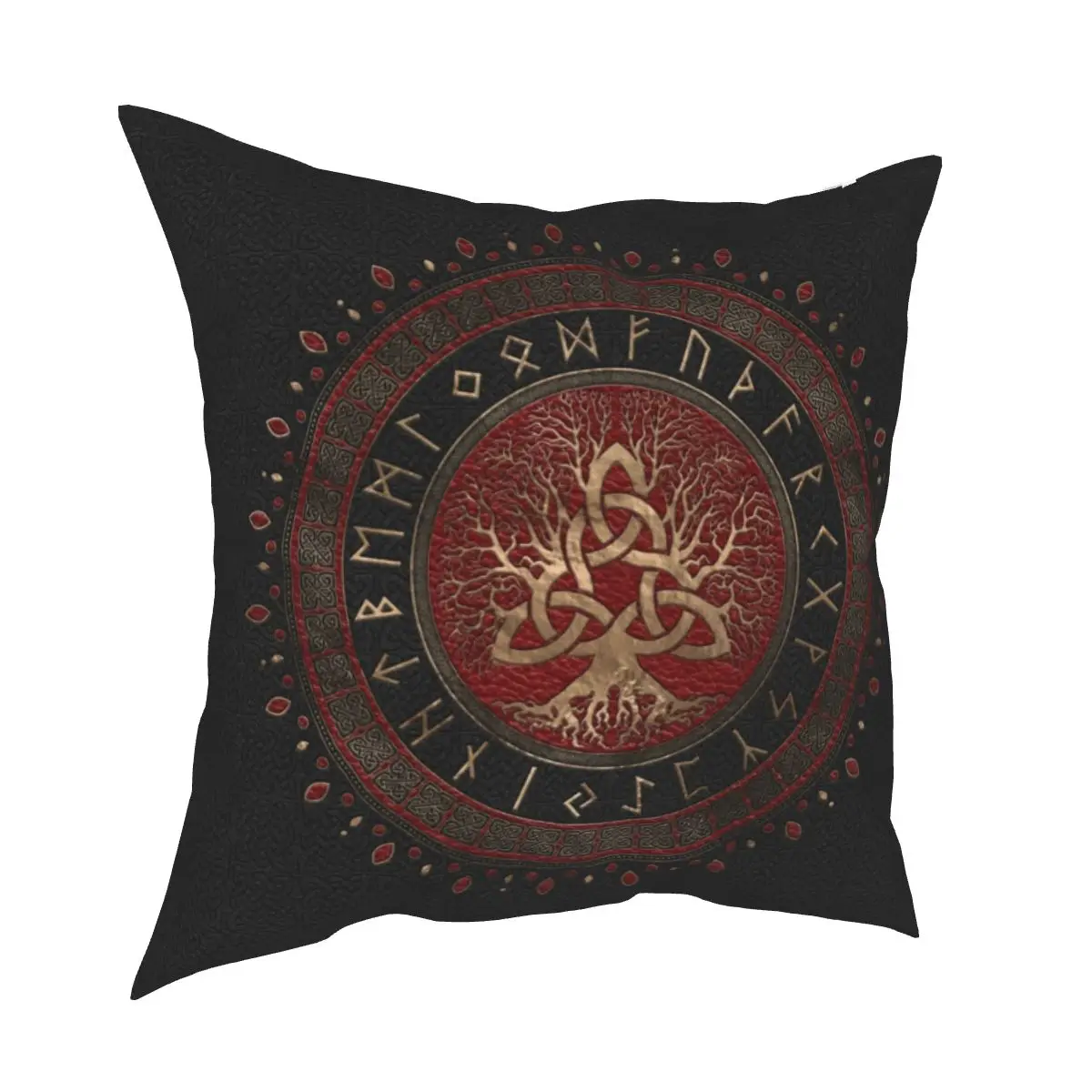 

Tree Of Life With Triquetra Viking Runes Pillowcase Cushion Cover Decorative Vikings Symbol Pillow Case Cover Home 45X45cm