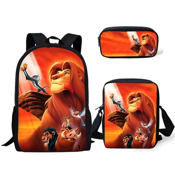 HALYUNASC Fashion Children's School Backpack The Lion King Pattern Book-Bags Cartoon Anime Design 3PCs/Set Students School Bags 
HALYUNASC Fashion Children's School Backpack The Lion King Pattern Book-Bags Cartoon Anime Design 3PCs/Set Students School Bags