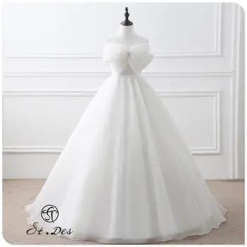 NEW 2020 St.Des Ivory A-line Bowknot Robe Sexy Sleeves Sweetheart Lace Flower Floor-length Designer Elegant Wedding Dress
NEW 2020 St.Des Ivory A-line Bowknot Robe Sexy Sleeves Sweetheart Lace Flower Floor-length Designer Elegant Wedding Dress