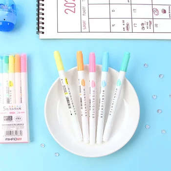 5Pcs /Box Eye Protection Double-head Highlighter Set Manual Diary Decoration Lamp Color Marker Pen Thin Line Pen Fixed
5Pcs /Box Eye Protection Double-head Highlighter Set Manual Diary Decoration Lamp Color Marker Pen Thin Line Pen Fixed
