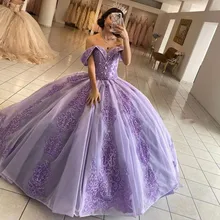 

Light Purple Quinceanera Dresses Ball Gown Beading Sequined Appliques Princess Masquerade Lace Prom Dress Vestidos De 15 Años