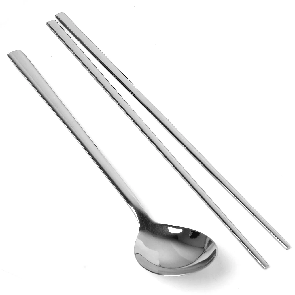 2 Pairs Reusable Dishwasher-safe Chopsticks and Spoons Set , Food Grade Stainless Steel 2 Pairs Reusable Dishwasher-safe Chopsticks and Spoons Set , Food Grade Stainless Steel