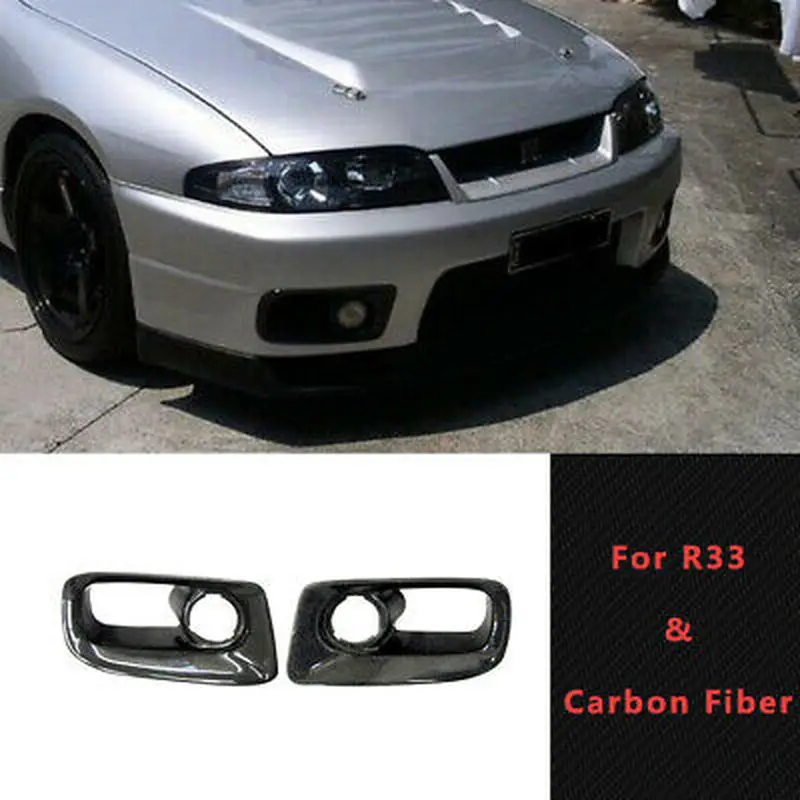 Глянцевый передний бампер из углеродного волокна для Nissan R33 Skyline GTR Border OE