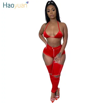 HAOYUAN Sexy Velvet Two Piece Set Women Rave Festival Crop Bra Top Pant Suit Velour 2 Piece Matching Sets Birthday Club Outfits
HAOYUAN Sexy Velvet Two Piece Set Women Rave Festival Crop Bra Top Pant Suit Velour 2 Piece Matching Sets Birthday Club Outfits