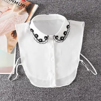 Women Faux Crystal Beaded Flower Fake Collar Hollow Out Embroidery Half-Shirt K4UB 
Women Faux Crystal Beaded Flower Fake Collar Hollow Out Embroidery Half-Shirt K4UB