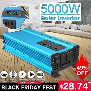 Solar Inverter DC 12V 24V to AC 110/220V 3000W 4000W 5000W Inverter Voltage Transformer Converter LED for Car Home
Solar Inverter DC 12V 24V to AC 110/220V 3000W 4000W 5000W Inverter Voltage Transformer Converter LED for Car Home