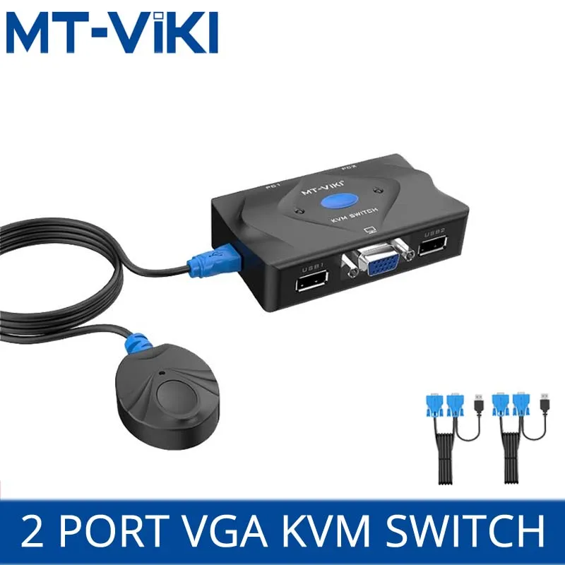 MT-VIKI 2 Port KVM Smart Switcher 2 In 1 Out With Desktop Controller Switch USB Mouse Keyboard Printer Switch VGA KVM Sharer
MT-VIKI 2 Port KVM Smart Switcher 2 In 1 Out With Desktop Controller Switch USB Mouse Keyboard Printer Switch VGA KVM Sharer