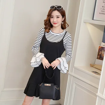 Autumn Clothing New Style Two-Piece Set Nursing Strapped Dress Stripes Maternity Dress-Style Nursing Nursing Clothes
Autumn Clothing New Style Two-Piece Set Nursing Strapped Dress Stripes Maternity Dress-Style Nursing Nursing Clothes