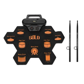 SOLO SD-50 Portable Electronic Drum Pad Digital Silicone Roll-Up Drum Practice Kit with 9 Labeled Pads 2 Foot Pedals
SOLO SD-50 Portable Electronic Drum Pad Digital Silicone Roll-Up Drum Practice Kit with 9 Labeled Pads 2 Foot Pedals