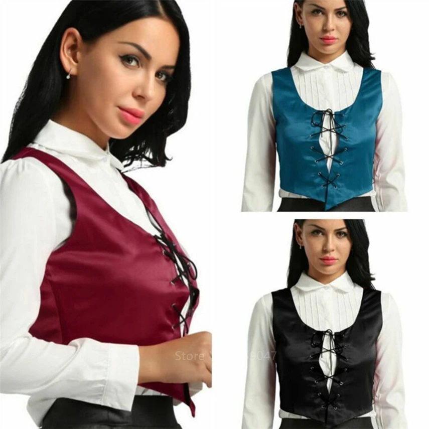 Medieval Halloween Costume Girl Bodice Women Waistcoat Tops Pirate Cosplay Fair Wench Corset Lace Up Vest Tops Dress Up Clothing
Medieval Halloween Costume Girl Bodice Women Waistcoat Tops Pirate Cosplay Fair Wench Corset Lace Up Vest Tops Dress Up Clothing