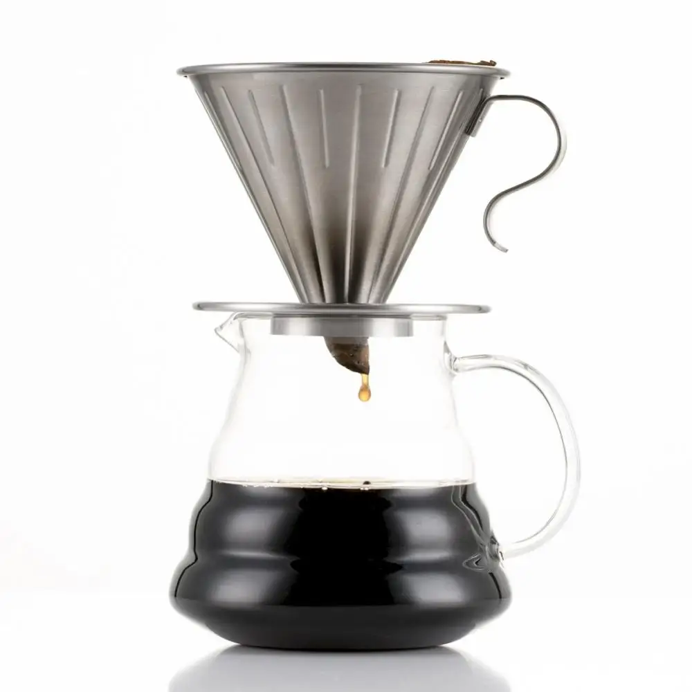 Reusable Stainless Steel Cone Coffee Dripper Cup With Elegant Handle Coffeeware Kitchen Dining Tool Coffee Filter
Reusable Stainless Steel Cone Coffee Dripper Cup With Elegant Handle Coffeeware Kitchen Dining Tool Coffee Filter