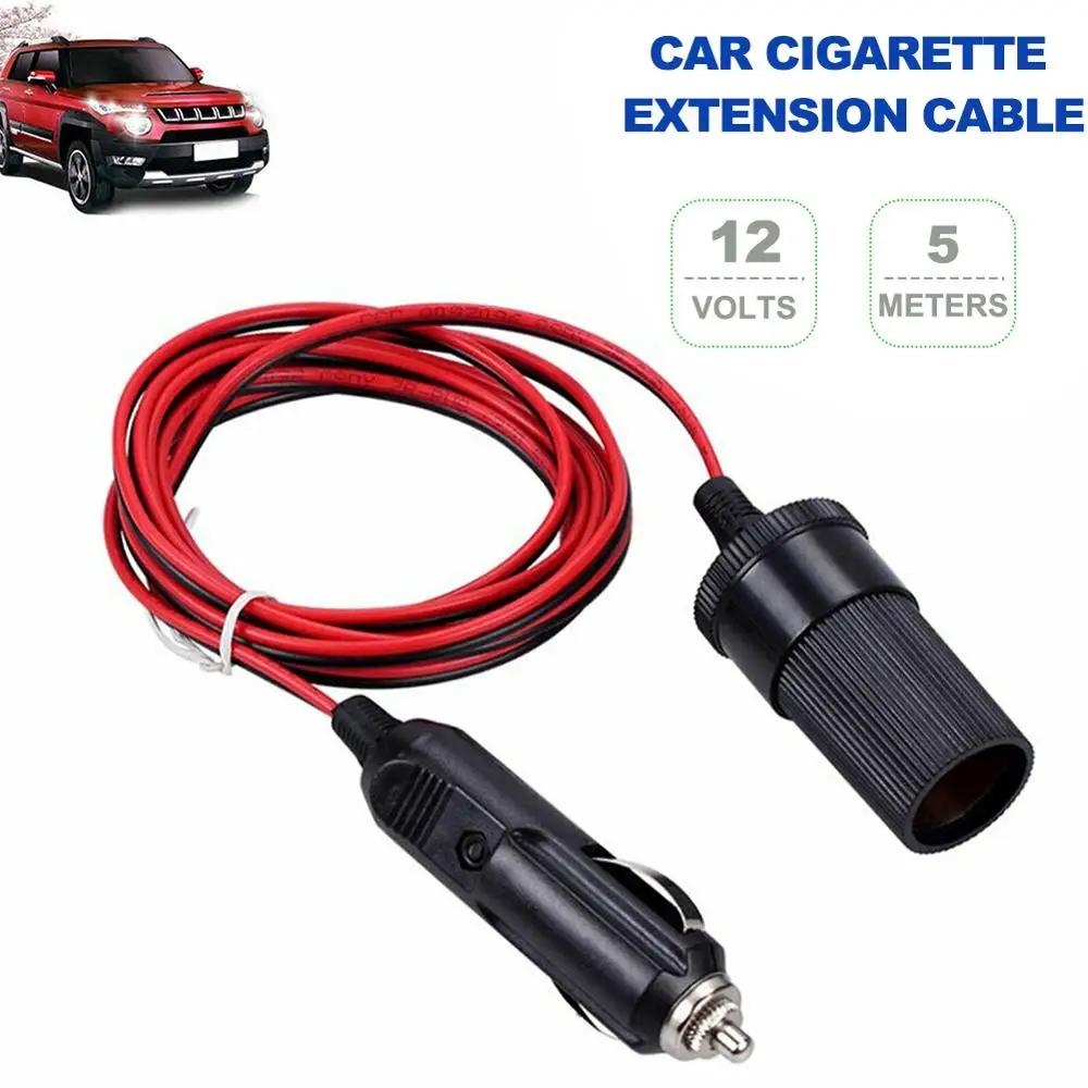 5M 12V/3A Car Extension Cable for Cigarette Lighter Extension Cable Car DC Power Plug Male and Female Socket Adapter
5M 12V/3A Car Extension Cable for Cigarette Lighter Extension Cable Car DC Power Plug Male and Female Socket Adapter