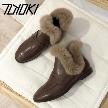 Tuyoki Real Leather Women Ankle Boots Plush Flats Slip On Shoes Round Toe Short Warm Winter Boots Party Footwear Size 33-40
Tuyoki Real Leather Women Ankle Boots Plush Flats Slip On Shoes Round Toe Short Warm Winter Boots Party Footwear Size 33-40