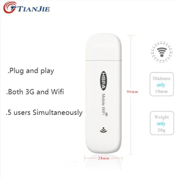 TIANJIE 3G Unlocked wifi Modem Dongle Mobile Wifi Portable/Mini/Wireless USB Hotspot with SIM Card Slot For Car/Tablet/socket
TIANJIE 3G Unlocked wifi Modem Dongle Mobile Wifi Portable/Mini/Wireless USB Hotspot with SIM Card Slot For Car/Tablet/socket