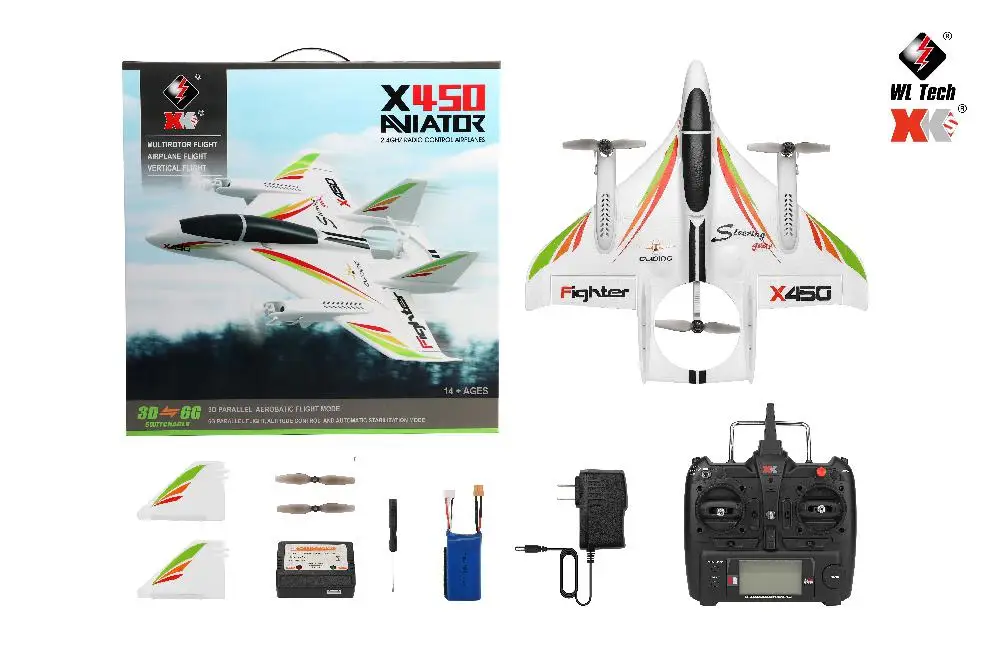 XK X450 2.4G Vertical Takeoff and Landing 3D EOP RC Airplane RTF 
XK X450 2.4G Vertical Takeoff and Landing 3D EOP RC Airplane RTF