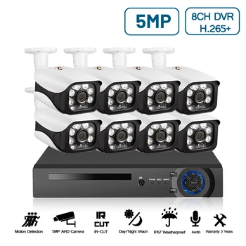 H.265 Surveillance 5MP 8CH DVR Sound Recording Audio in AHD CCTV Camera Video Security System Kit HMDI P2P XMEye P2P APP Viewing
H.265 Surveillance 5MP 8CH DVR Sound Recording Audio in AHD CCTV Camera Video Security System Kit HMDI P2P XMEye P2P APP Viewing