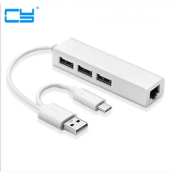 10pcs/lot Explosion models USB 2.0+USB 3.1 TYPE C double plug to three HUB plus 1 network port RJ45 adapter cable
10pcs/lot Explosion models USB 2.0+USB 3.1 TYPE C double plug to three HUB plus 1 network port RJ45 adapter cable