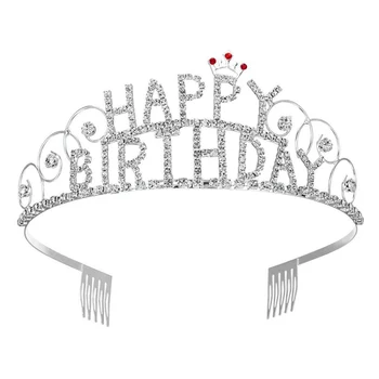 Happy Birthday Tiara For Women Girl Princess Birthday Party Supplies Crystal Rhinestone Birthday Crown Headband with Hair Comb
Happy Birthday Tiara For Women Girl Princess Birthday Party Supplies Crystal Rhinestone Birthday Crown Headband with Hair Comb