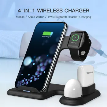 4 in 1 Qi Wireless Chargeur with LED light Fast Wireless Charging Station for iphone 11 pro max 8 Apple Watch 3 4 5 Air Pods 1 2
4 in 1 Qi Wireless Chargeur with LED light Fast Wireless Charging Station for iphone 11 pro max 8 Apple Watch 3 4 5 Air Pods 1 2