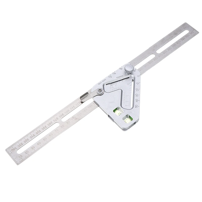 Multifunction Stainless Steel Revolutionary Measuring Angle Ruler Woodworking Triangle Ruler Angle Line Scribing Protractor
Multifunction Stainless Steel Revolutionary Measuring Angle Ruler Woodworking Triangle Ruler Angle Line Scribing Protractor