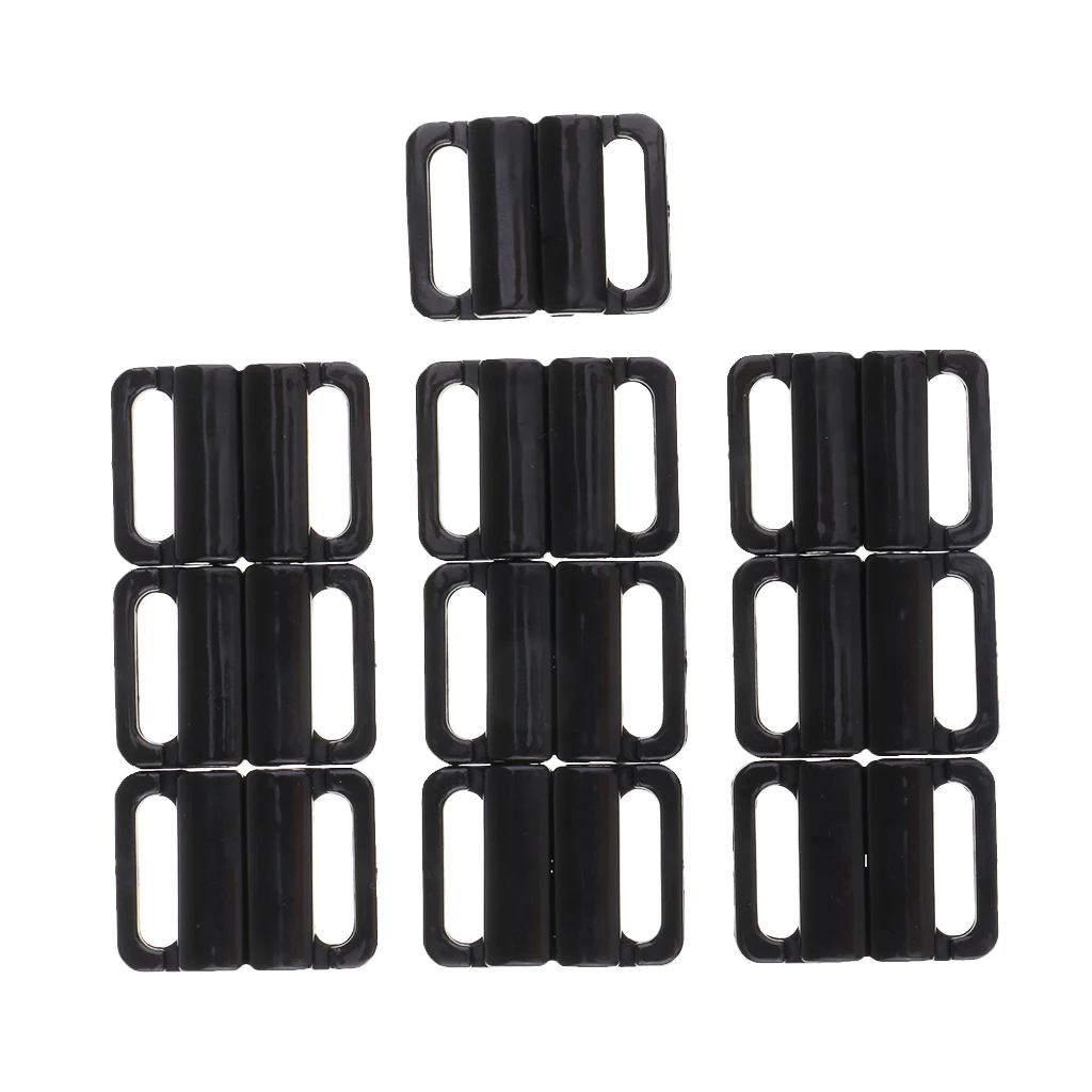 10 Pairs Plastic Bikini Clips Snap Hooks Bra Strap Swimwear Clasp Lingerie 14mm