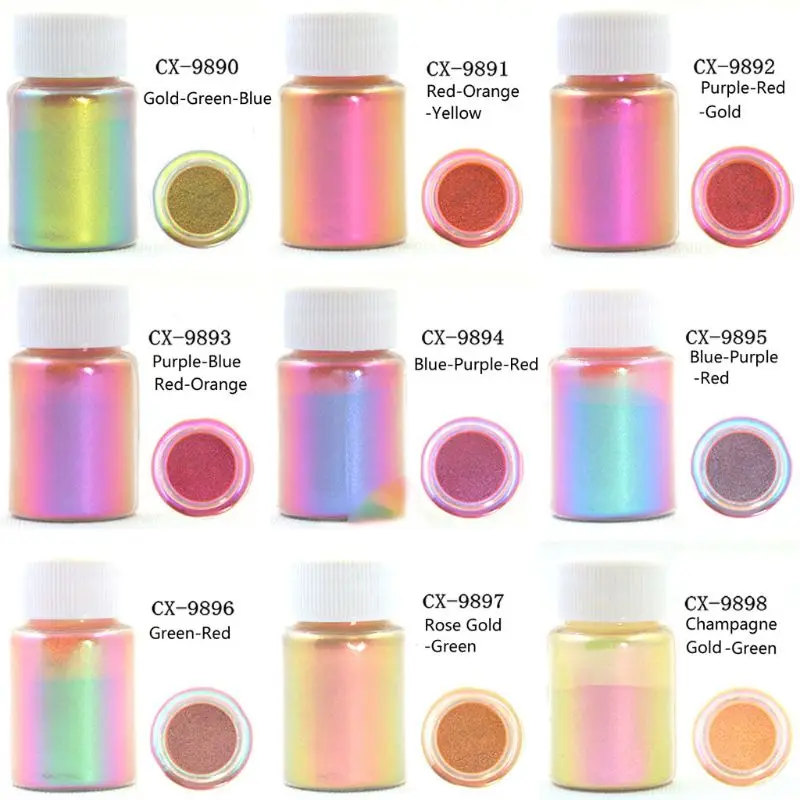 9 Colors Mirror Chameleons Pigment Pearlescent Epoxy Resin Glitter Magic Discolored Powder Resin Colorant Jewelry Making Tools
9 Colors Mirror Chameleons Pigment Pearlescent Epoxy Resin Glitter Magic Discolored Powder Resin Colorant Jewelry Making Tools