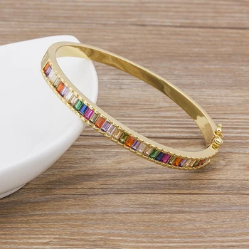 New Fashion Top Quality Classic Women's Bangles Gold Color Rhinestone Bracelet Cuff Simple Trendy Rainbow Jewelry Gift
New Fashion Top Quality Classic Women's Bangles Gold Color Rhinestone Bracelet Cuff Simple Trendy Rainbow Jewelry Gift
