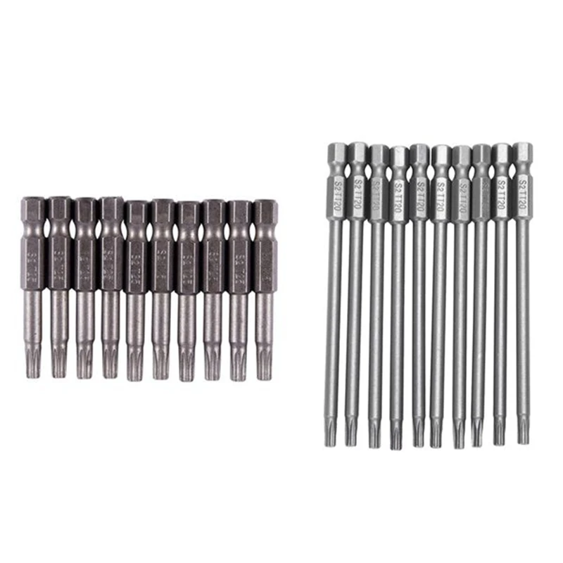 10 Pcs netic 4X50mm T25 Type Torx Screwdriver Bit & 10Pcs 100mm Length 1/4 Inch Hex Shank T20 Torx Screwdriver Bits
10 Pcs netic 4X50mm T25 Type Torx Screwdriver Bit & 10Pcs 100mm Length 1/4 Inch Hex Shank T20 Torx Screwdriver Bits