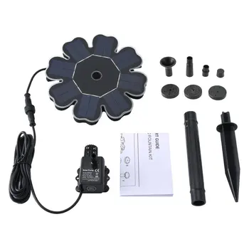 1.6W Floating Fountain Pump Garden Decoration Petal Fountain Water Pump Solar Powered With 4pcs Different Fountain Nozzles 
1.6W Floating Fountain Pump Garden Decoration Petal Fountain Water Pump Solar Powered With 4pcs Different Fountain Nozzles