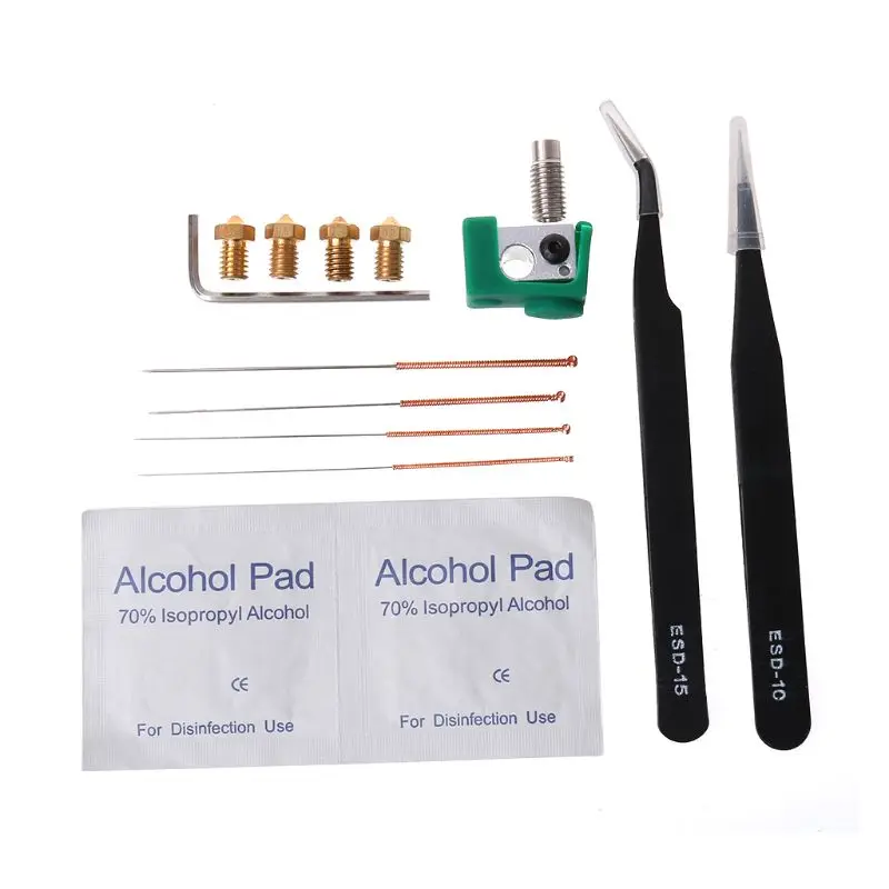 Cleaning Drill Tweezers Kit E3D V6 Heating Block Sleeve Case Throat Pipe Nozzle 3D Printer Parts
Cleaning Drill Tweezers Kit E3D V6 Heating Block Sleeve Case Throat Pipe Nozzle 3D Printer Parts