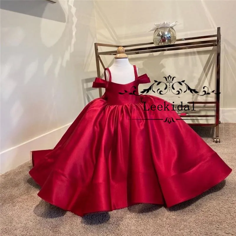 new-red-ball-gown-cheap-flower-girls-dress