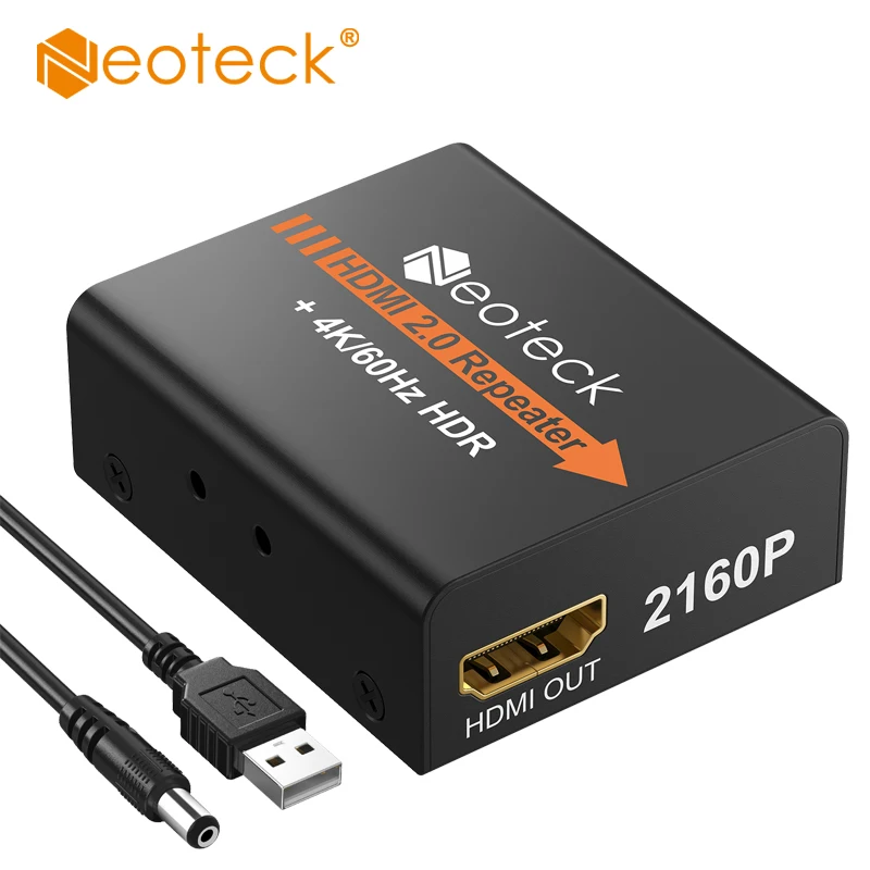 

Neoteck HDMI-compatible 2.0 Repeater Support 4K @60Hz YUV 4:4:4 HDR Amplifier Booster 3D For PC DVD Box PS3 PS4 Satellite Box