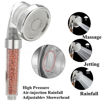 High Pressure Water Saving Shower Head Ionic Handheld Filtration Bathroom Stand Sprayer G1 / 2 Hose Connection Parts
High Pressure Water Saving Shower Head Ionic Handheld Filtration Bathroom Stand Sprayer G1 / 2 Hose Connection Parts