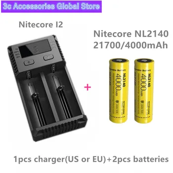 2pcs NITECORE 21700 battery 3.6V rechargeable batery NL2140 / NL2145 / NL2150 battery protective with Nitecore New I2 Charger
2pcs NITECORE 21700 battery 3.6V rechargeable batery NL2140 / NL2145 / NL2150 battery protective with Nitecore New I2 Charger