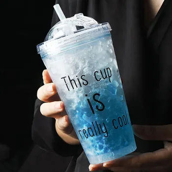 Straw Cup Gel Refrigeration Double-Layer Plastic Discoloration Ice-Breaking Cup Outdoor Summer Ice Cup Slide Cup
Straw Cup Gel Refrigeration Double-Layer Plastic Discoloration Ice-Breaking Cup Outdoor Summer Ice Cup Slide Cup