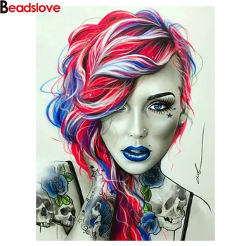 5d diy diamond painting Skull woman full square round diamond embroidery red tousle portrait painting New arrivals wall decor
5d diy diamond painting Skull woman full square round diamond embroidery red tousle portrait painting New arrivals wall decor
