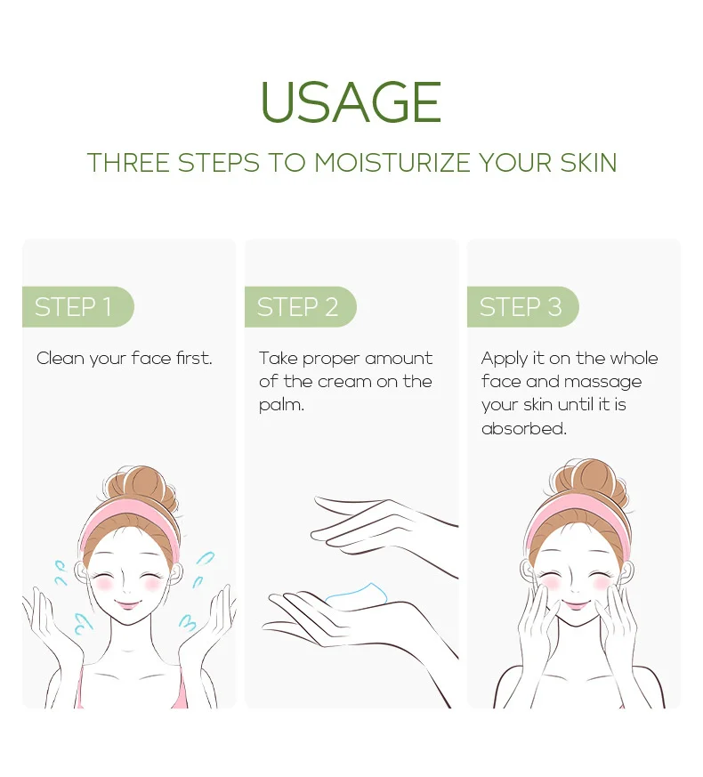 LAIKOU Green Tea Essence Facial Cream Anti Acne Oil-control Smoothing Skin Shrink Pores Whitening Moisturizing nourishing Cream 24 H62c6251d6ce3448b9c169a0ff24f664em