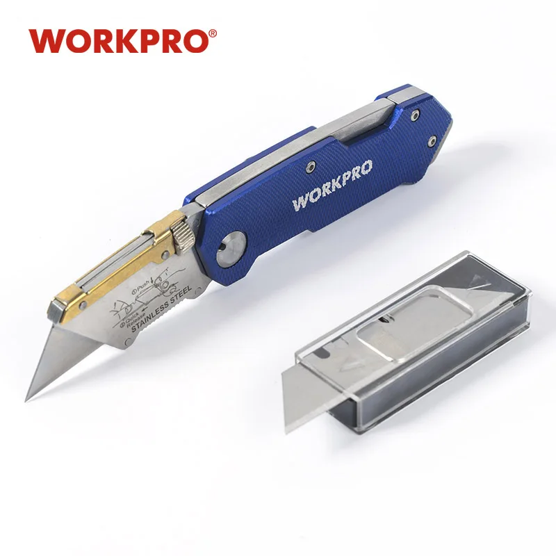 WORKPRO Utility Knife Pipe Cutter Knife Aluminum handle Folding Knives with 10PC Blades
WORKPRO Utility Knife Pipe Cutter Knife Aluminum handle Folding Knives with 10PC Blades