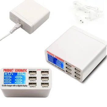 Sunshine 6 Ports USB Smart Phone Charger Individual Screen Display Voltage and Current Multiplexed Universal Fast Charging Head
Sunshine 6 Ports USB Smart Phone Charger Individual Screen Display Voltage and Current Multiplexed Universal Fast Charging Head