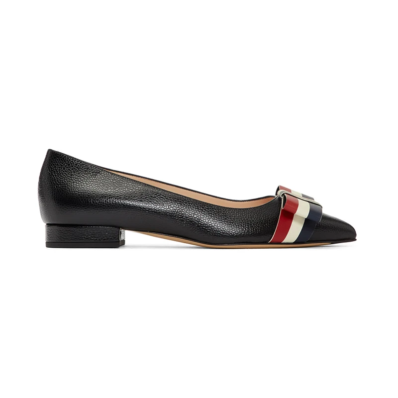 Ballet-Dancers-Cute-Bow-Black-Flats-Pointed-Toe-Plus-Size-7-8-16-Casual-Ladies-Shoes