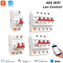Tuya 40A 1P/2P/3P/4P WiFi Smart Circuit Breaker Automatic Switch overload short circuit protection with Amazon Alexa Google home Tuya 40A 1P/2P/3P/4P WiFi Smart Circuit Breaker Automatic Switch overload short circuit protection with Amazon Alexa Google home