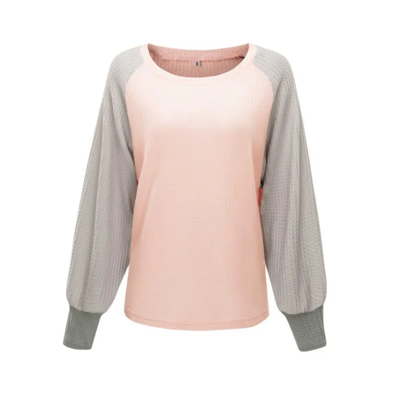 Women's Pullovers Female Spring Autumn Casual Round Neck Long Sleeve Color Splice Loose Comfortable Cotton Fashion T-Shirts 
Women's Pullovers Female Spring Autumn Casual Round Neck Long Sleeve Color Splice Loose Comfortable Cotton Fashion T-Shirts