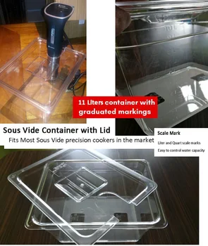 Sous Vide Container with Lid 11 Liter Water Tank Bath for Circulator Sous Vide Culinary Immersion Slow Cooker
Sous Vide Container with Lid 11 Liter Water Tank Bath for Circulator Sous Vide Culinary Immersion Slow Cooker