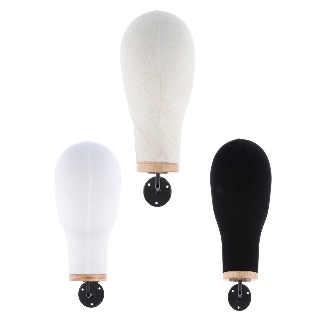 3pcs Wall Mount Canvas Block Mannequin Head Wig Making Display Manikin 21'' 3pcs Wall Mount Canvas Block Mannequin Head Wig Making Display Manikin 21''