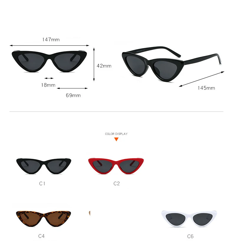 Kobietce Retro Okulary trójkątne przeciwsłoneczne Cat Eye Hip-hop krótkowzroczność 12 H62ce6a69898149668fb54b7f101e8ba95
